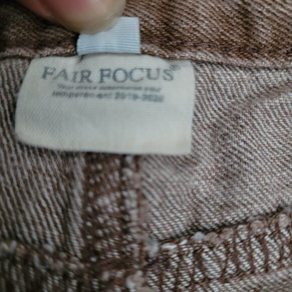 Vintage Fair Focus Japanese Men's Straight Jeans Size M Brown Double Skull - Picture 5 of 11